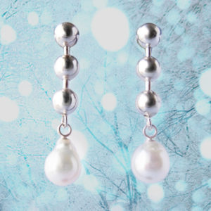 パール　ピアス　イヤリング　シルバー　あこや