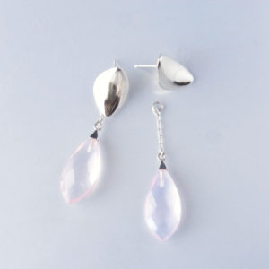 ローズクォーツ、シルバー、ピアスsilver